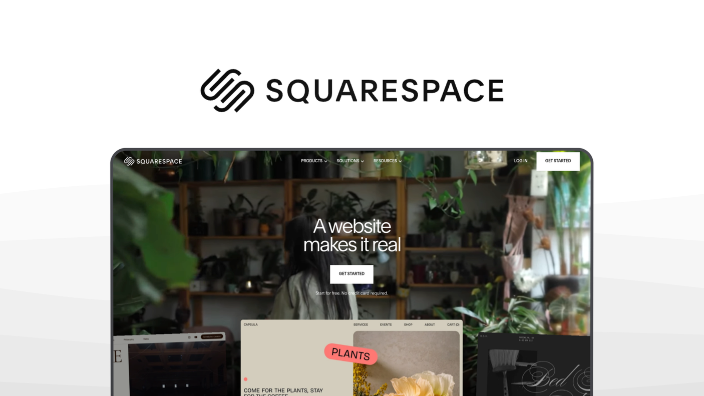 Squarespace a website builder tool, featuring award-winning designs, all-in-one platform, built-in ecommerce, curated style engine, detailed analytics dashboard.