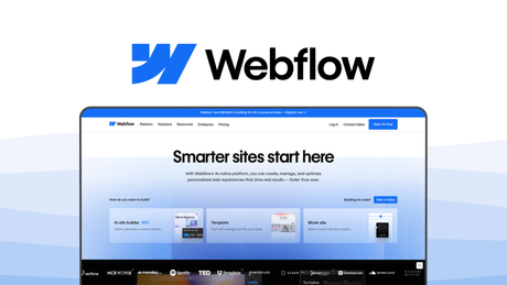 Webflow a website builder tool, featuring visual code canvas, advanced interaction design, flexible cms structure, clean code export, global style classes.