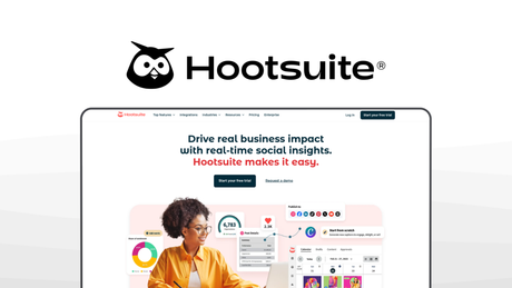 Hootsuite a social media management tool, featuring social media scheduler, social listening, analytics & reporting, owlywriter ai, employee advocacy.