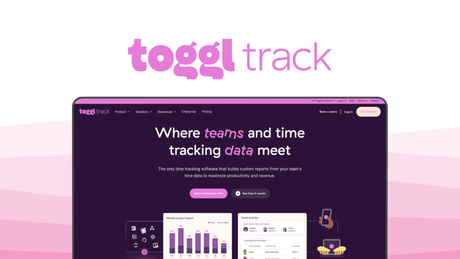 Toggl Track a time tracking tool, featuring one-click timers, billable revenue tracking, team dashboard, calendar integration, cross-device sync.